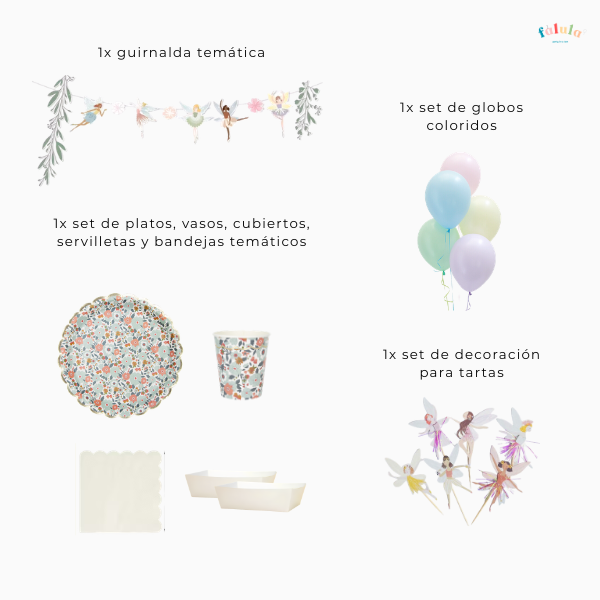 Kit de Decoración para Fiesta - El Bosque De Das Hadas (Floral)