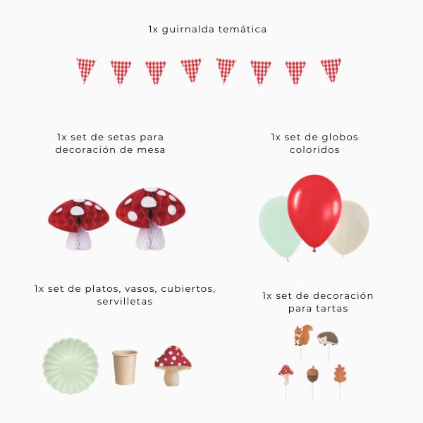 Kit de Decoración para Fiesta - El Bosque Encantado