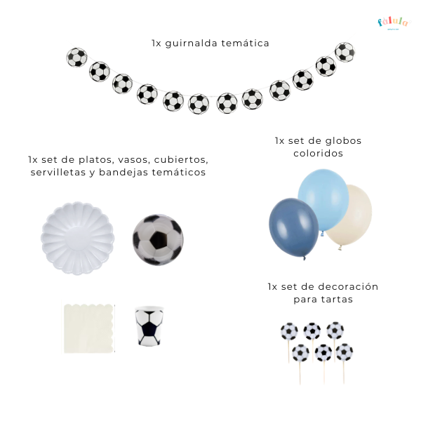 Kit de Decoración para Fiesta - Fútbol Vintage