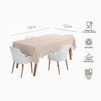 mantel de papel impermeable de vichy bege y blanco